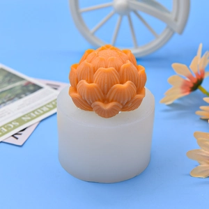 DIY silicone mold for 6-petal lotus aromatherapy candles and handmade artistic soaps