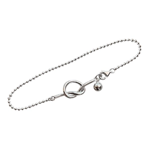 Elegant 925 sterling silver beaded bracelet featuring a unique knot design and sphere charm