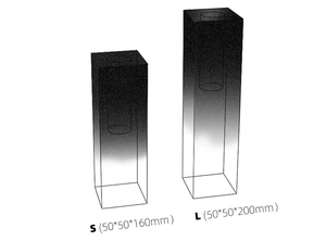 Detailed size comparison for S and L minimalist gradient acrylic vases with dimensions