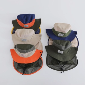 Close-up of mesh vent and quick-dry nylon fabric on outdoor neck protection sun hat