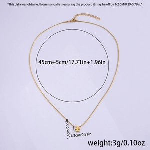 Detailed view of golden titanium airplane necklace with size and weight measurements
