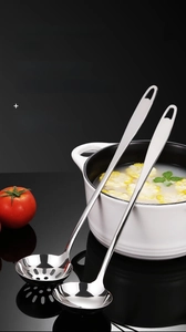 Set aus tiefem Schöpflöffel und Schaumlöffel aus rostfreiem Edelstahl SUS304