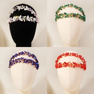 Baroque multilayer headband set with crystals and pearls in four elegant colors