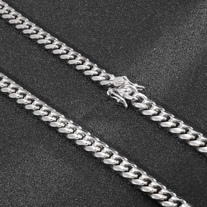Cuban Link Chain Necklace And Bracelet Jewelry Set Stainless Steel Brushed Polished Hip Hop Streetwear For Men