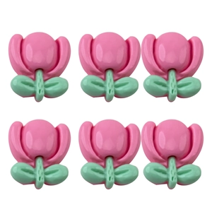 Glossy resin tulip flower charms for hair clips and DIY jewelry accessories
