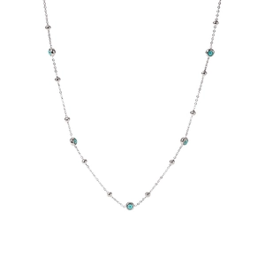 Elegant 18K gold plated stainless steel necklace with blue evil eye turquoise beads