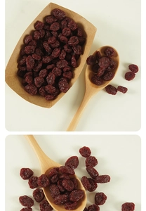 Macro shot of realistic artificial dried cranberries with natural textures in a paper bowl
