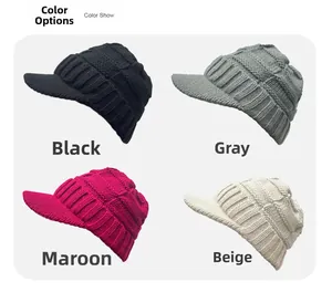 Sélection de couleurs de bonnets à visière en noir, gris, bordeaux et beige clair