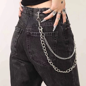 Punk-Stil mehrlagige silberne Metall-Hosenkette für Jeans mit stabilen Karabinerhaken