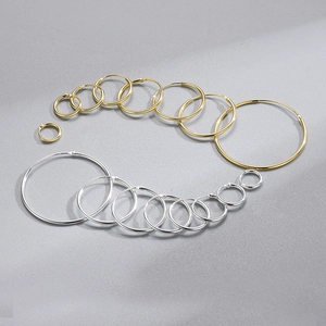 Elegant 925 sterling silver hollow hoop earrings in gold and silver finishes