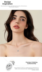 Close-up of S925 sterling silver mermaid tear necklace with brilliant round cut moissanite