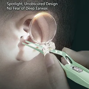 LED lighted earwax removal tweezers with magnifying glass for children ear cleaning