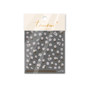 3D relief nail art stickers featuring white camellia flowers and brown leaves to 4389