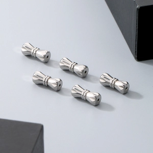 Five polished silver screw clasps for pearl necklaces and jewelry making accessories