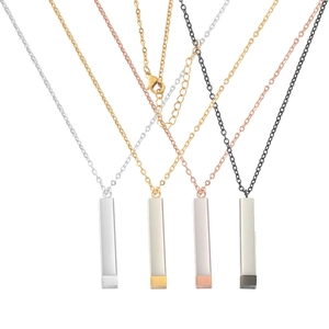 Colliers barres en acier inoxydable poli en argent or or rose et noir ensemble