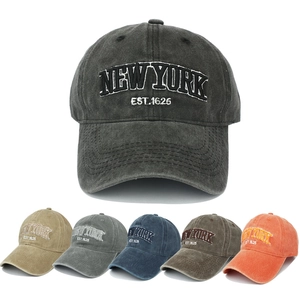 Vintage Gewaschene Baumwolle Baseball Kappe New York Stickerei Verstellbarer Sonnenhut Für Herren Damen Casual Sport Retro Dad Hat