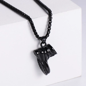 Hip hop black high-top sneaker pendant necklace made of durable stainless steel