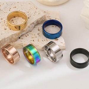 Anello A Fascia Minimalista Acciaio Inossidabile Finitura Lucida A Specchio Gioielli Di Moda Per Uomo Unisex