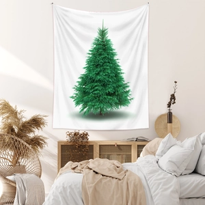 Arazzo da parete minimalista con albero di Natale in un'accogliente camera nordica