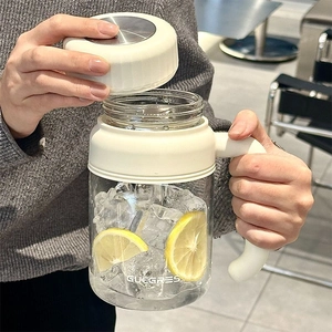 Large Capacity Glass Tea Mug With Handle And Stainless Steel Infuser Heat Resistant Borosilicate Glass Cup For Office