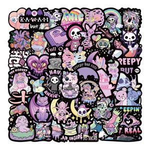 Dark Purple Gothic Stickers PVC Waterproof Vinyl Decals For Laptop Luggage Phone Scrapbook Pastel Goth Creepy Cute Aesthetic Gift