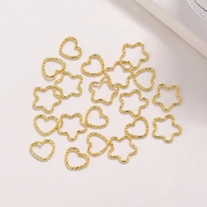 Heart Star Shaped Textured Zinc Alloy Braid Rings Open Hair Clips Accessories For DIY Braids Styling Women Girls