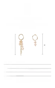 Baroque pearl earrings in S925 silver with 18K gold plating and 6cm long tassels