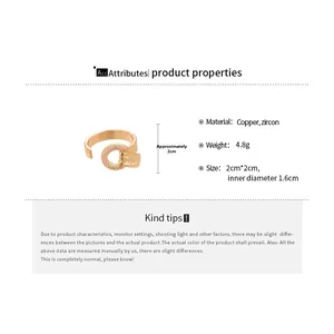 Detailed size specifications and weight of the sparkling geometric zircon gold ring