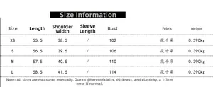 Size chart showing length and chest measurements for the women sleeveless bow vest