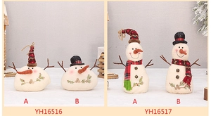 Detailed comparison of embroidered linen snowman dolls with long noses and festive scarves