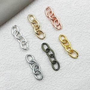 Multiple colors of four-link metal chains for DIY jewelry and keychain making projects