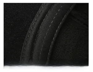 Macro detail of widened moisture-wicking sweatband with fine stitching on wool baseball cap