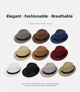 Detailed grid view showcasing multiple colors of breathable straw jazz fedora hats for men