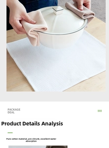 Detail of waffle weave cotton kitchen towel showing absorbent texture and heat resistance