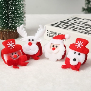 Christmas snap bracelet set featuring Santa Claus, reindeer and snowman festive designs