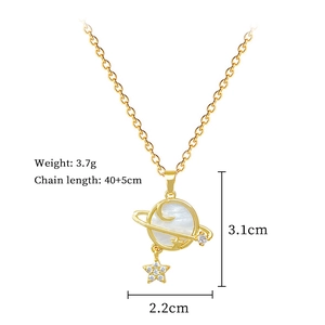 Detailed size and weight specs for the shell star and moon pendant titanium necklace