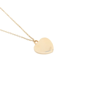 Elegant gold heart pendant necklace in stainless steel with a polished finish for women