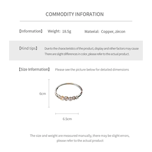 Technical diagram showing 6cm x 6.5cm dimensions of silver zircon copper bangle