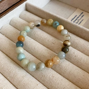 New Chinese style Shoushan stone and agate bracelet with colorful natural beads