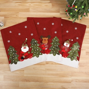 Lot de 3 housses de chaise de Noël avec Père Noël, Renne et Bonhomme de neige en 3D