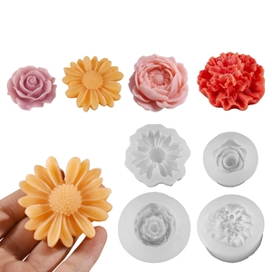 3D Flower Silicone Molds For Candle Making DIY Rose Peony Carnation Chrysanthemum Handmade Soap Resin Craft Cake Decor