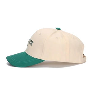 Casquette de baseball sport pour enfants avec broderie York en crème et vert