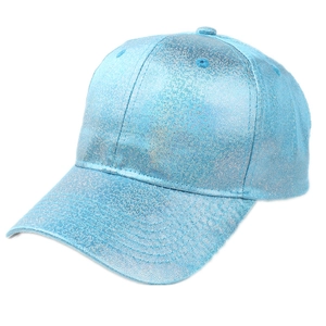 Light blue shimmering baseball cap with sequins and a curved brim for a stylish look