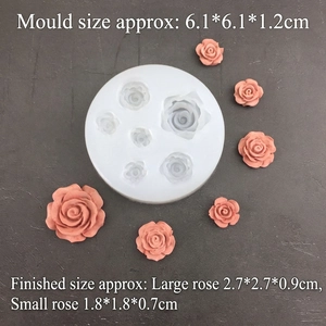 6-cavity rose flower silicone mold for resin casting and DIY scented candle making