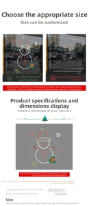 Tableau détaillé montrant les tailles et les spécifications d'impression pour stickers Noël