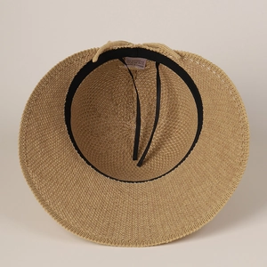 Cappello da sole traspirante in misto cotone da donna con fascia interna e lacci regolabili