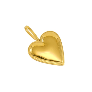Minimalist golden heart pendant necklace in polished stainless steel for women and men