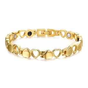 Women Stainless Steel Magnetic Bracelet Elegant Heart Shape Link Chain Bio Energy Therapy Jewelry Fashion