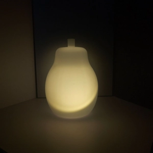 Glow-in-the-dark pear-shaped night light with warm yellow light for Christmas DIY decor