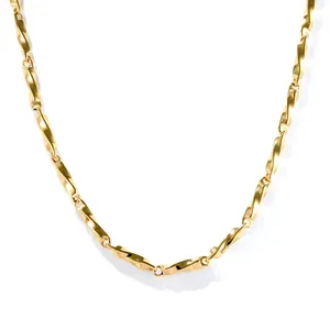 Minimalist Stainless Steel Mobius Ring Necklace For Women Men Gold Silver Plated Geometric Paperclip Chain Jewelry Gift